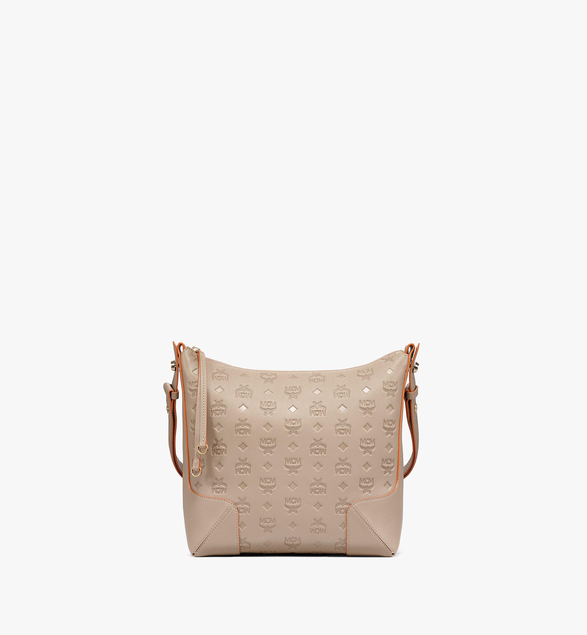 Aren Hobo Bag in Embossed Monogram Leather 1